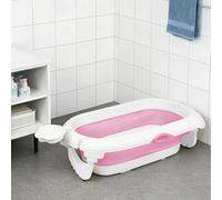 Vasca da bagno con termometro, riduttore antiscivolo per bambini, vasca da bagno portatile per bambini da 0 a 3 anni (Stile 4) 97 x 52 x 24 cm - Rosa