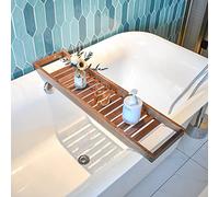 Vasca da bagno di lusso in legno di noce, grande vassoio per vasca da bagno, stile spa, supporto per tablet, libri, candele, bagno nizer per il relax