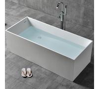Vasca Da Bagno Free Standing Ines Artificial Stone Bianco Opaco Matt - : , CONFEZIONE: 1 pz., Misure: L160x72x55 cm