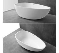 Vasca Da Bagno Free Standing Lisa Artificial Stone Bianco Opaco Matt - : , CONFEZIONE: 1 pz., Misure: L160x80x54 cm