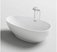 Vasca da bagno freestanding bianca 180x90xh58 cm ovale centro stanza moderna|915