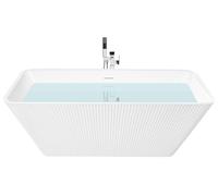 Vasca da bagno freestanding in acrilico con bordi scanalati 170 cm bianca Atcama