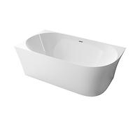 Vasca da bagno freestanding NOVA SLIM LINE - bianco lucido - installazione a sinistra - Senza rubinetteria, Senza sistema di drennaggio, 150 x 78 cm