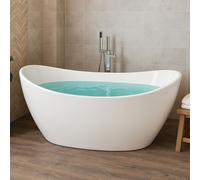 Vasca Da Bagno Freestanding Ovale in Acrilico colore Bianco Lucido - : , CONFEZIONE: 1 pz., Misure: L160xH68xP80