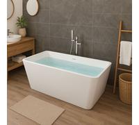 Vasca da bagno freestanding Rettangolare acrilico bianco lucido 3 misure - : , CONFEZIONE: 1 pz., Misure: 160x80x58 cm