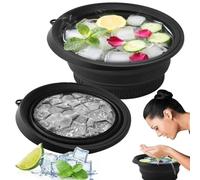 Vasca Da Bagno Ghiacciata for Il Viso, Subzero Bowl, Vasca Da Bagno Ghiacciata Pieghevole in Silicone for Il Viso, Vasca Da Bagno Ghiacciata for La Terapia a Immersione Fredda(Nero)