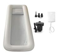 Vasca da bagno gonfiabile medica, kit doccia per disabili, anziani, pazienti costretti a letto o feriti, vasca da bagno portatile in PVC a letto con pompa ad aria elettrica, borsa d'acqua e cuscino