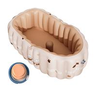 Vasca da bagno gonfiabile per neonati con pavimento antiscivolo, inserti rimovibili, pieghevole per un comodo bagno ovunque e in qualsiasi momento