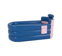 Vasca da bagno gonfiabile - Secchio da bagno per interni ed esterni pieghevole - Vasca da bagno fredda portatile con poggiatesta e supporto lombare Tasca laterale per adulti Vasca idromassaggio