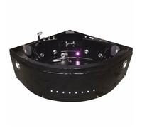 vasca da bagno idromassaggio angolare nera 150x150 cromoterapia ozonoterapia |11