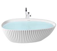 Vasca da bagno ovale moderna freestanding 170 x 78 cm in acrilico bianco lucido da bagno