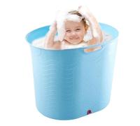 Vasca da bagno per baby shower, vasca da bagno per bambini, confortevole, spessa, resistente alle alte temperature, accessori da viaggio per bambini con secchio da bagno portatile sicuro