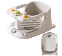 Vasca da bagno per bambini con panchina - Panca completa in materiale PP resistente | Design orso, 4 ventose per un bagno sicuro | Ideale per casa, viaggi