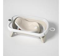 Vasca da bagno per bambini con seggiolino antiscivolo e termometro, vasca da bagno pieghevole, vasca da bagno per neonati, dalla nascita ai 3 anni, seggiolino per bagnetto fino a 6 mesi, vasca da