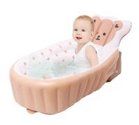 Vasca da bagno per bambini, gonfiabile, con pompa ad aria integrata, vasca da bagno portatile a 45°, per bambini, 105 x 58 x 44 cm, mini doccia consigliata 0 - 6 anni per attività all'aperto
