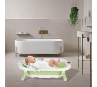 Vasca da bagno per bambini pieghevole, la vasca da bagno per bambini adatta ai neonati e ai fori di drenaggio, regalo ideale per neonati-A-43 x 71 x 18,5 cm (verde)