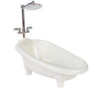 Vasca da bagno per bambola con doccia simulazione simulazione di bagno in miniatura decorativo per bambini finta per gioco bambola accessori per la casa