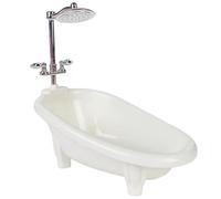 Vasca da bagno per casa delle bambole con soffione doccia Simulazione fai-da-te Vasca da bagno decorativa in miniatura per bambini Fai finta di giocare a bambole Accessori per casa delle