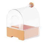 Vasca da bagno per pappagallini, vasca da bagno a prova di perdite per gabbia - Vasca da bagno trasparente stabile con vasca per uccelli dal design poco profondo per interni ed esterni