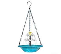 Vasca da bagno per uccelli a energia solare per esterni, autoportante, sistema di pompaggio automatico con 4 ugelli, per decorazione da giardino, 23,5 x 45 cm (blu)