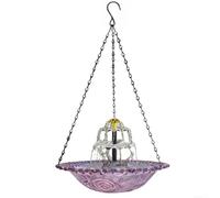 Vasca da bagno per uccelli a energia solare per esterni, autoportante, sistema di pompaggio automatico con 4 ugelli, per decorazione da giardino, 23,5 x 45 cm (viola)