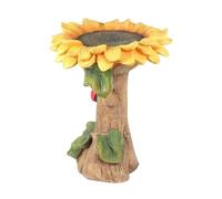 Vasca da bagno per uccelli a forma di girasole, vaschetta colorata per uccelli, ciotola in resina, di girasole, statua da cortile con design amichevole, scultura da esterno con rivestimento