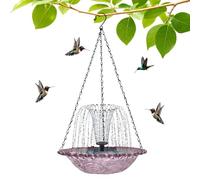 Vasca da Bagno per Uccelli con Fontana Solare - Artistica che Cattura la Luce del Sole,Bevitore per Uccelli con Fontana da Esterno | Per Terrazzo Balcone Recinto Cortile Parrocchetto