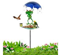 Vasca da bagno per uccelli, per uccelli, per esterni, autoportante in metallo, ciotole retrò per cibo e acqua, per parrocchetti, pappagalli, aras, passeri e beccucci incrociati
