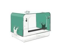 Vasca da Bagno per Uccelli Scatola da Bagno Accessori Gabbia Pappagallo Acrilico PP Porta Superiore Apribile Facile da Pulire Antiscivolo Adatta per U, Verde