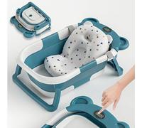 Vasca da bagno pieghevole con cuscino antiscivolo - navicella XXL con sedile per vasca da bagno e termometro - dalla nascita fino a 3 anni - Baby Bathtub - regalo di nascita per ragazze e ragazzi