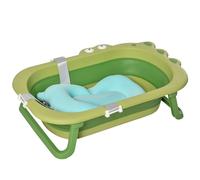 Vasca da bagno pieghevole Homcom 0-3 anni 50L con cuscino incluso 80X53,9X20,8 cm