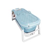 Vasca da bagno pieghevole per adulti, la scelta più comoda per il bagno familiare, ideale per piccoli bagni, doccia e balcone: 118 x 60 x 53 cm, colore: blu