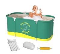 Vasca da bagno pieghevole per adulti, secchio rinforzato per piscina di grande capacità, 110 x 60 x 50 cm, vasca da bagno calda e fredda, per casa, campeggio, esterno, cortile, patio, estate nuoto