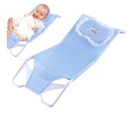 Vasca da bagno pieghevole per bambini, 58 cm, supporto ergonomico per vasca da bagno con tappetino antiscivolo e cuscino morbido, ideale per il bagno sicuro e confortevole di ragazzi e ragazze