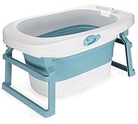 Vasca da Bagno Pieghevole per Bambini Antiscivolo, Cabina Doccia Ecologica per Bagno Termale Dimensioni Vasca da Bagno Portatile 85,3 X 55,5 X 43,7 Cm,Blu,Constructive23