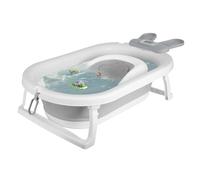 Vasca da bagno pieghevole per bambini, Bebe Vasca da bagno e cuscino, la vasca da bagno per bambini adatta ai neonati, per regali di nascita dei tuttini, (Lapin) 43 x 18 x 86 cm - Grigio