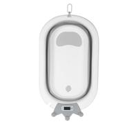 Vasca da bagno pieghevole per bambini, Bebe Vasca da bagno e cuscino, la vasca da bagno per bambini adatta ai neonati, per regali di nascita dei tuttini, (corona) 43 x 18 x 86 cm - grigio