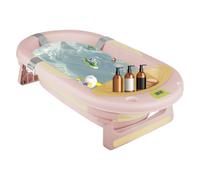 Vasca da bagno pieghevole per bambini, Bebe Vasca da bagno e cuscino, la vasca da bagno per bambini adatta ai neonati, per regali per la nascita dei bambini (stile 2) 96 x 53 x 23,5 cm - rosa