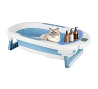 Vasca da bagno pieghevole per bambini, Bebe Vasca da bagno e cuscino, la vasca da bagno per bambini adatta ai neonati, per regali per la nascita dei bambini (stile 2) 96 x 53 x 23,5 cm - blu