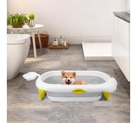 Vasca da bagno pieghevole per bambini, Bebe Vasca da bagno e cuscino, la vasca da bagno per bambini adatta ai neonati, per regali per la nascita dei tuttini, (stile 4) 97 x 52 x 24 cm - grigio