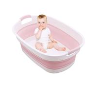 Vasca da bagno pieghevole per bambini, con tappo di scarico 'acqua, per bambini, per la casa, i viaggi, l'hotel, la scuola