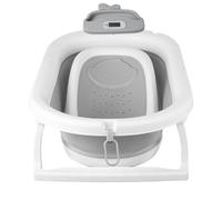 Vasca da bagno pieghevole per bambini da 0 a 36 mesi, ergonomica e poco ingombrante, bacinella per bambini, ideale per la doccia, 43 x 18 x 86 cm, colore: grigio