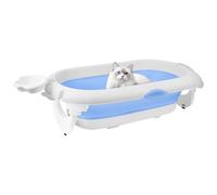 Vasca da bagno pieghevole per bambini da 0 a 36 mesi, ergonomica e poco ingombrante, per bambini - ideale per la doccia - (stile 4) 97 x 52 x 24 cm, blu