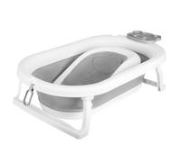 Vasca da bagno pieghevole per bambini da 0 a 36 mesi, ergonomica e poco ingombrante, per bambini - ideale per la doccia - (orso) 43 x 18 x 86 cm, grigio