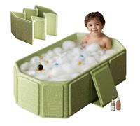 Vasca da bagno pieghevole per bambini, grande vasca da bagno per bambini, pieghevole, portatile, pieghevole, per la doccia, salvaspazio, rettangolare, ideale per il bagno di ghiaccio caldo 0-5 anni