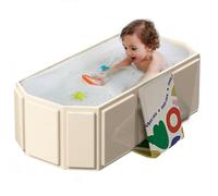 Vasca da bagno pieghevole per bambini, grande vasca da bagno per bambini, pieghevole, portatile, pieghevole, per la doccia, salvaspazio, rettangolare, ideale per il bagno di ghiaccio caldo 0-5 anni