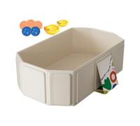 Vasca da bagno pieghevole per bambini, multifunzione, pieghevole, per bambini, con 5 palline, 2 anatre, giocattolo per l'acqua per 0