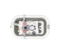 Vasca da bagno pieghevole per bambini, ultra compatta, piedini antiscivolo, tappo di scarico e indicatore di temperatura, regalo ideale per il nuovo 83 x 47 x 28 cm (grigio)