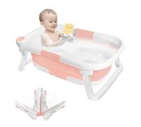 Vasca da bagno pieghevole per bambini, vasca da bagno pieghevole, vasca da bagno, plastica PP di qualità alimentare, con tappo di scarico, vasca da bagno pieghevole per bambini con amaca da bagno