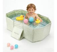 Vasca da Bagno Pieghevole per Bambini, Vaschetta Portatile per Bambini, con 5 Palline e 2 Anatre, Salvaspazio, per Viaggi e Spazi Piccoli, Adatta da 0 a 8 Anni (78 * 45 * 25cm)